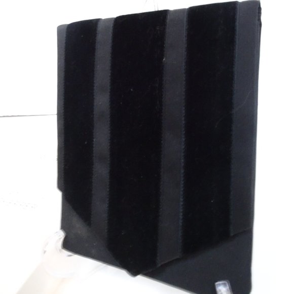 JEAN LOUIS SCHERRER Velvet Satin Stripe Art Deco Evening Bag +Box Vintage - Picture 5 of 15